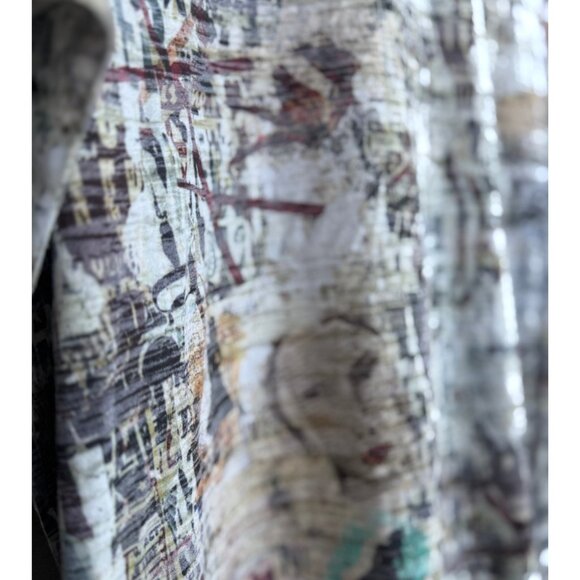 Inoah Made in USA Abstract Art Print Cowl Neck Tunic Top Size M - Picture 6 of 10